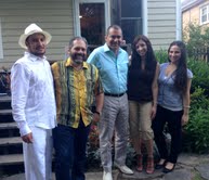 Members of The NAHJ Washington, D.C. Chapter Board with Ray Suarez from PBS NewsHour and Jim Avila from ABC News. Brandon Benavides, Ray Suarez, Jim Avila, Jackie Diaz, and Melissa Macaya.