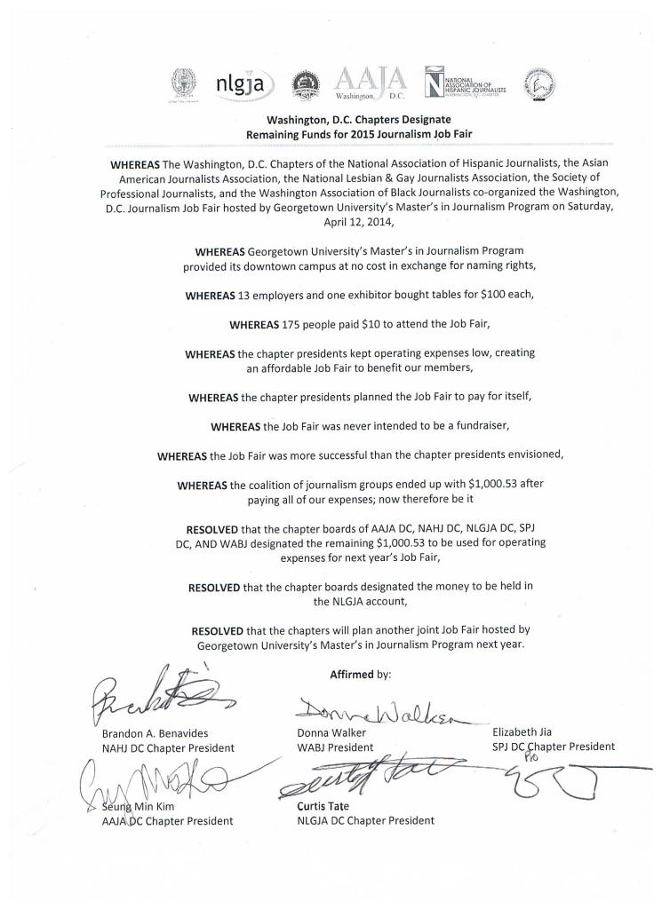 Chapter Presidents agreed to plan another joint job fair.